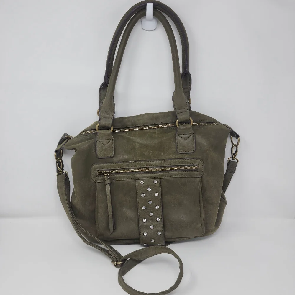 Green Crossbody Rhinestone Purse
